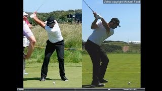 Jon Rahm golf swing  Long Iron faceon amp downtheline July 2017 [upl. by Benisch138]