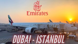 Trip Report  Dubai  Istanbul  Emirates Economy Class  Boeing B777300ER [upl. by Kolosick601]