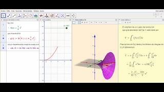 Volumen sólido de revolución con GeoGebra Ejemplo 1 [upl. by Atikahc56]