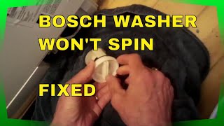 ✨ Bosch Washer  Wont Spin  EASY FIX ✨ [upl. by Nessim]