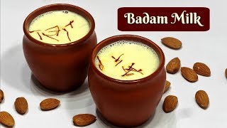 Badam Milk Recipe  Almond Milk  Badam Milkshake  KabitasKitchen [upl. by Michal392]