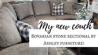 My NEW Sectional sofa from Ashley furniture  Bovarian stone 2 peice sectional [upl. by Alejandra809]