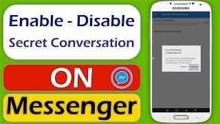 How to Enable and Disable Secret Conversation in Messenger  New Messenger Update 2019 [upl. by Gram]