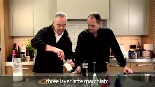 aerolatte  milk frother makes three layer caffè latte macchiato [upl. by Grevera]