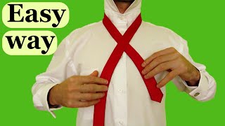 How to tie a tie EASY WAY Slowly amp Mirrored Windsor knot [upl. by Innavoj]