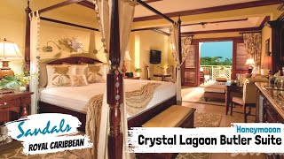 Crystal Lagoon Honeymoon Oceanview Butler Suite OR  Sandals Royal Caribbean  Full Tour amp Review 4K [upl. by Davy]