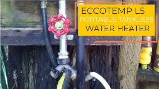 How to Install an Eccotemp L5 Portable Tankless Water Heater and Outdoor Shower [upl. by Eisoj]