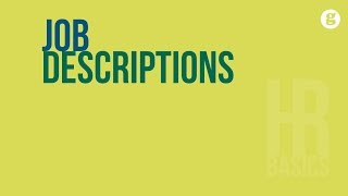 HR Basics Job Descriptions [upl. by Lyrac]