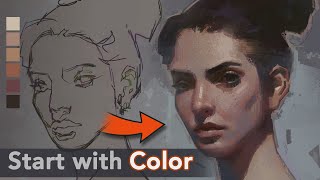 How to Start a Digital Portrait Painting in Color [upl. by Savitt]