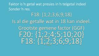 Graad 7Wiskunde  Veelvoude en faktore [upl. by Greenwell]