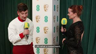 EE BAFTAs 2023  Barry Keoghan Backstage Interview [upl. by Aneetsirhc]