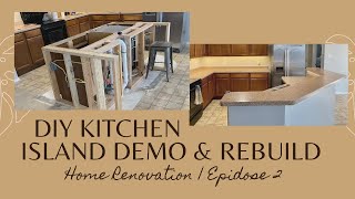 KITCHEN ISLAND DEMO amp REBUILD  Home Reno Ep 2 [upl. by Yeltnarb136]