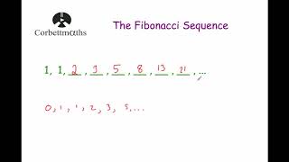 Fibonacci Sequences  Corbettmaths [upl. by Noseaj]