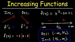 Increasing and Decreasing Functions  Calculus [upl. by Delorenzo895]