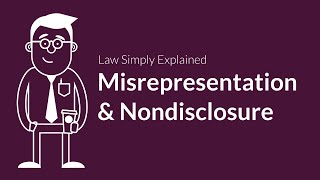 Misrepresentation and Nondisclosure  Contracts  Defenses amp Excuses [upl. by Melissa]