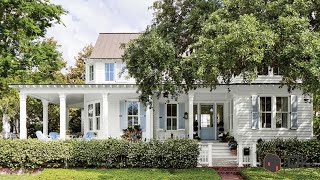 Southern Living Home Tour Charming White Farmhouse Cottage Renovation [upl. by Acirderf]