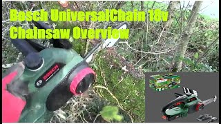 Bosch UniversalChain 18v Cordless Chainsaw Overview [upl. by Yelsgnik]