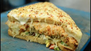 BIG TRIPLE LAYER Melting Cheese Sandwich  UNLIMITED CHEESE Pasta  Indian Street Food [upl. by Tugman]