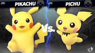 Pikachu VS Pichu  Super Smash Bros Ultimate  CPU Showdown [upl. by Orlov]