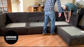 Lovesac Modular Furniture Assembly Tips Tricks amp REVIEW [upl. by Ardnosac]