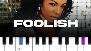 Ashanti  Foolish piano tutorial [upl. by Nylrem]