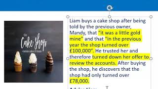 How to apply misrepresentation Liam cupcake scenario [upl. by Jemima]