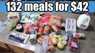 132 MEALS FOR 42  Emergency Extreme Budget Grocery Haul 2020 with Frugal Fit Mom [upl. by Maitund]