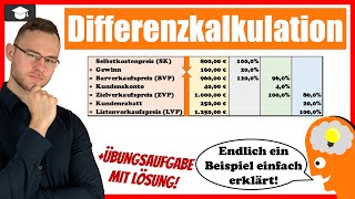 Differenzkalkulation einfach erklärt Beispiel mit Gewinn [upl. by Reseta836]