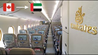 TRIP REPORT  EMIRATES A380 Toronto  Dubai ECONOMY CLASS [upl. by Ymrots]