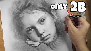 Realistic Portrait Drawing Just a 2B Pencil [upl. by Rollo]