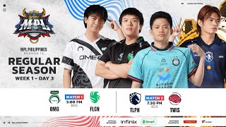 🔴 LIVE  MPL PH S15  FILIPINO  Week 1 Day 3 [upl. by Olimac]