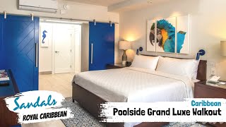 Caribbean Poolside Grande Luxe Walkout WPG  Sandals Royal Caribbean  Walkthrough Tour amp Review 4K [upl. by Gnilyam718]