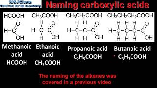 S325 Naming carboxylic acids [upl. by Tamqrah]