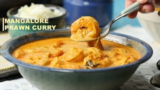 Mangalore Prawn Curry Recipe  Spicy Indian Prawn Curry  Mangalorean Prawns Recipe [upl. by Sevik722]