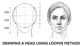 Drawing a head using Loomis method [upl. by Acirem692]