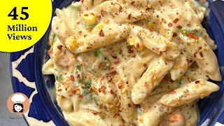 Pasta in White Sauce  White Sauce Pasta  Indian Style WHITE SAUCE pasta Recipe  Flavours Of Food [upl. by Norvil184]