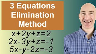 Solving Systems of 3 Equations Elimination [upl. by Layol]