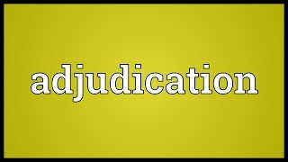 Adjudication Meaning [upl. by Papst]