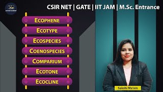 Ecophene Ecotype Ecospecies Ecotone Ecocline Coenospecies Comparium in Hindi [upl. by Niatsirhc]