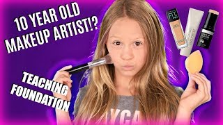 10 Year Old Kid Teaches Makeup Easy Foundation Routine Makeup Tutorial [upl. by Harmony941]