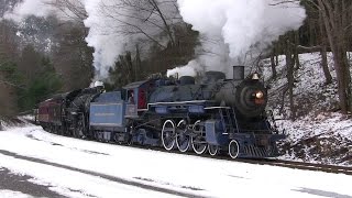 RampN 425 and CNJ 113 Double Header Steam  Minersville Santa Claus Train Rides 2014 [upl. by Moyer]