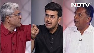 quotWhether Its Pak Or…quot Tejasvi Suryas Heated Debate With Prakash Raj On NDTVs Big Fight [upl. by Sallad664]