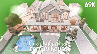 Cozy Suburban Family House  Bloxburg Build [upl. by Narmak]