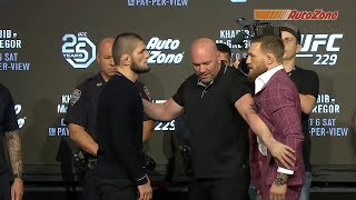 UFC 229 Khabib vs McGregor  Press Conference Faceoff [upl. by Ricardo]