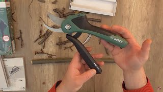 Unboxing BOSCH Cordless secateurs EasyPrune with Integrated 3 6 V Battery  Bob The Tool Man [upl. by Ahsinuq]