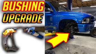 Dodge Dakota Front Suspension Control Arm Bushing Replacement UPGRADE [upl. by Eneres]