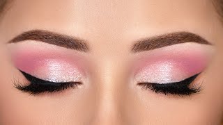 QUICK amp EASY Pink Smokey Eye Makeup Tutorial [upl. by Lunette]