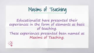 Maxims Teaching [upl. by Georgianna]