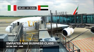 TRIP REPORT  Emirates A380 BUSINESS CLASS  Milan MXP ✈ Dubai DXB [upl. by Caroline844]