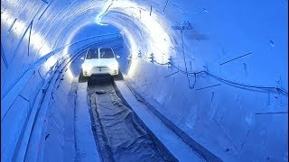 Elon Musk shows off highspeed tunnel beneath Los Angeles [upl. by Yeldud845]